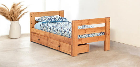 Durango Panel Bed in Twin Size with Storage Drawers - M&J Design Furniture