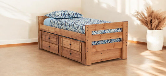 Durango Panel Bed in Twin Size with Complete Trundle - M&J Design Furniture
