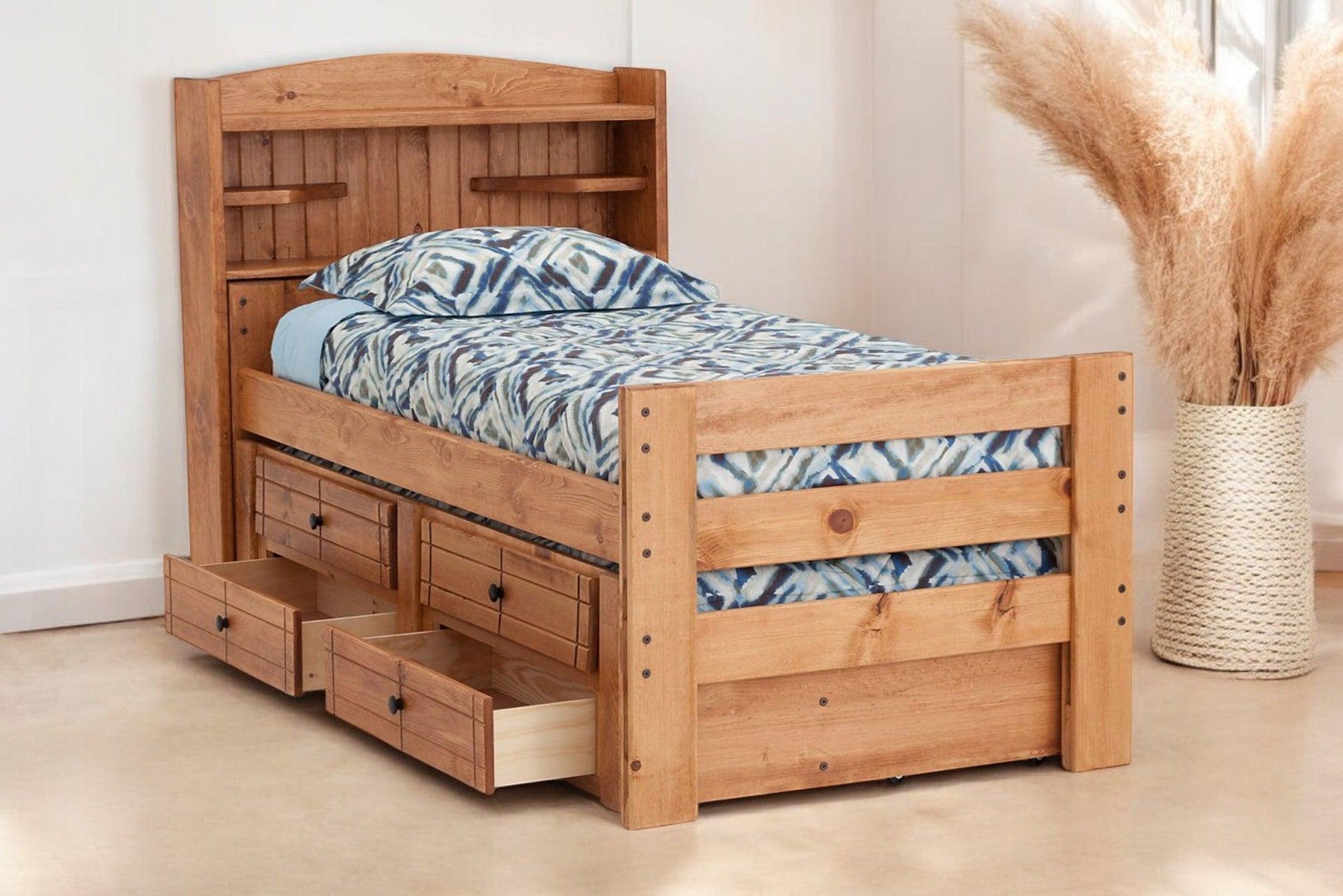 Durango Bookcase Bed with Trundle in TWIN Size - M&J Design Furniture