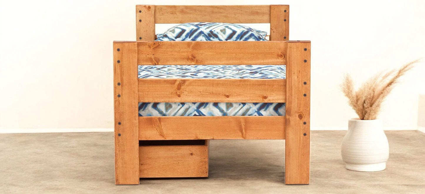 Durango Panel Bed in Twin Size with Storage Drawers - M&J Design Furniture