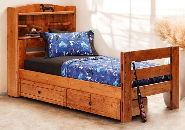 Durango Bookcase Bed with Storage Drawers in Twin Size - M&J Design Furniture