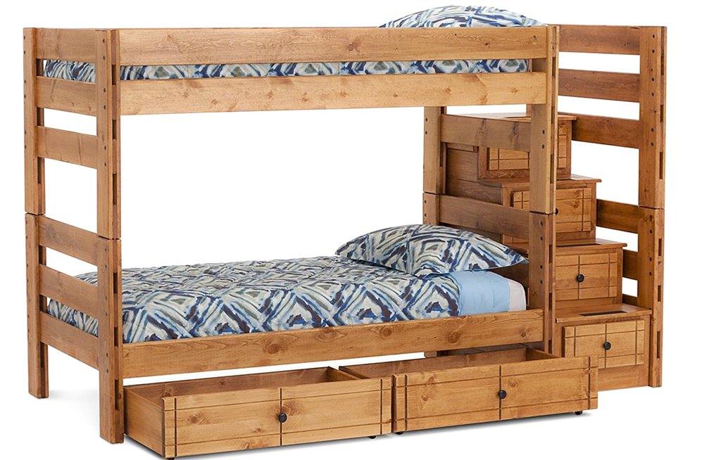 Durango Twin Bunk Bed with Storage and Steps - M&J Design Furniture