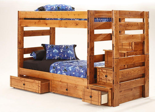 Durango Twin Bunk Bed with Storage and Steps - M&J Design Furniture