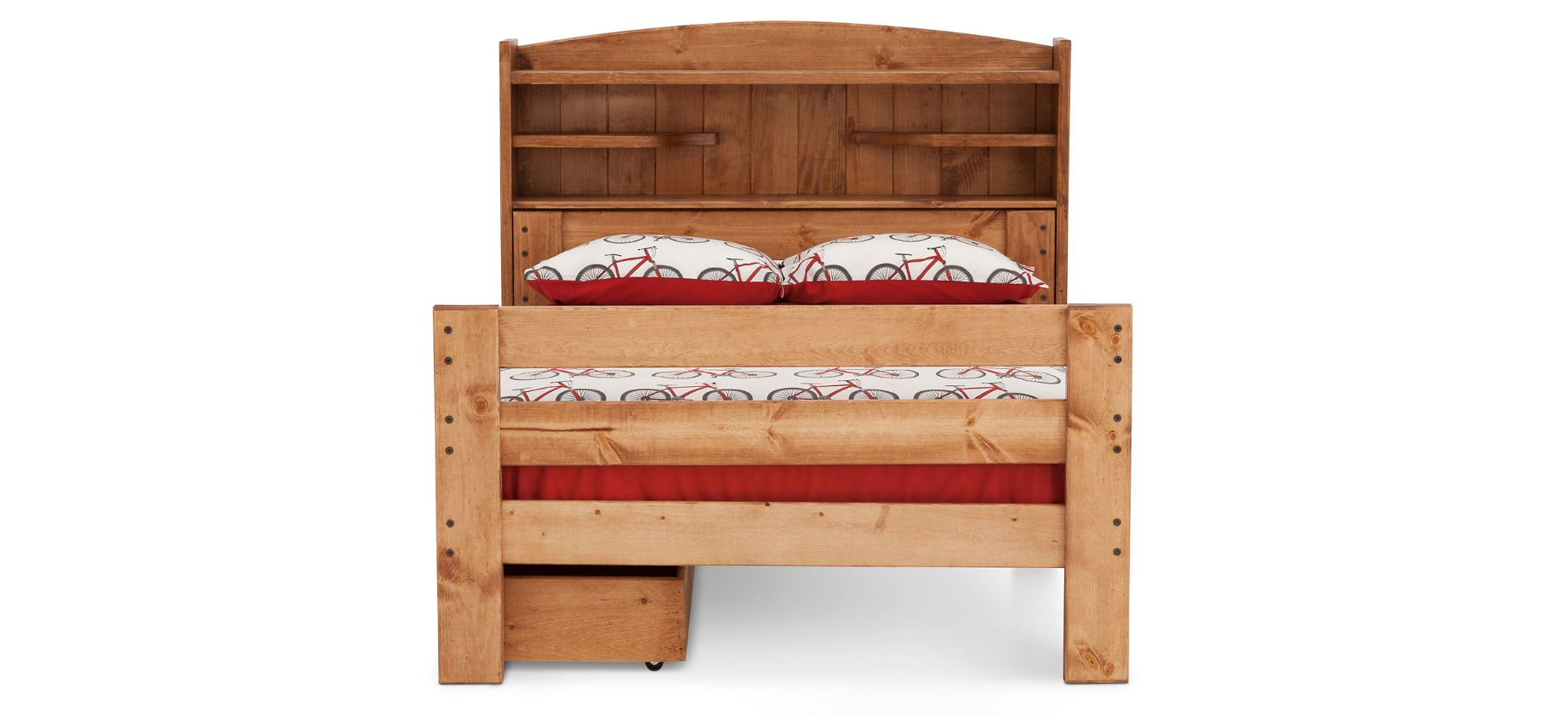 Durango Bookcase Bed with 6" Storage Drawers in FULL Size - M&J Design Furniture 