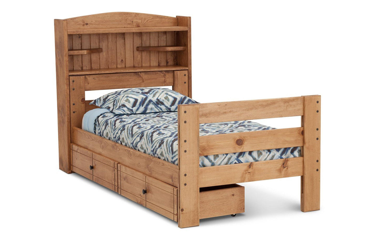 Durango Bookcase Bed with Storage Drawers in Twin Size - M&J Design Furniture
