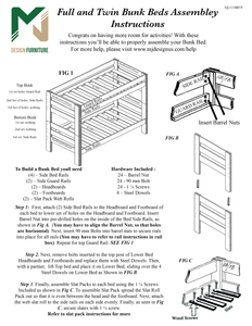 Here are the Twin And Full Bunk Bed Assembly Instructions for your Convenience. - M&J Design Furniture 