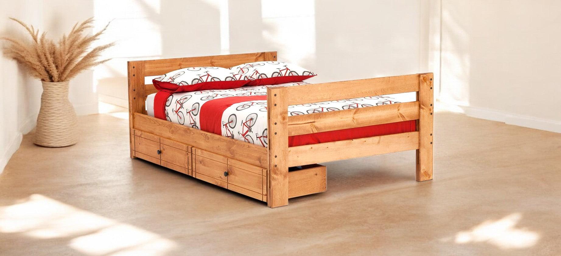 Durango Panel Bed with 2 Storage Drawers In FULL Size - M&J Design Furniture 