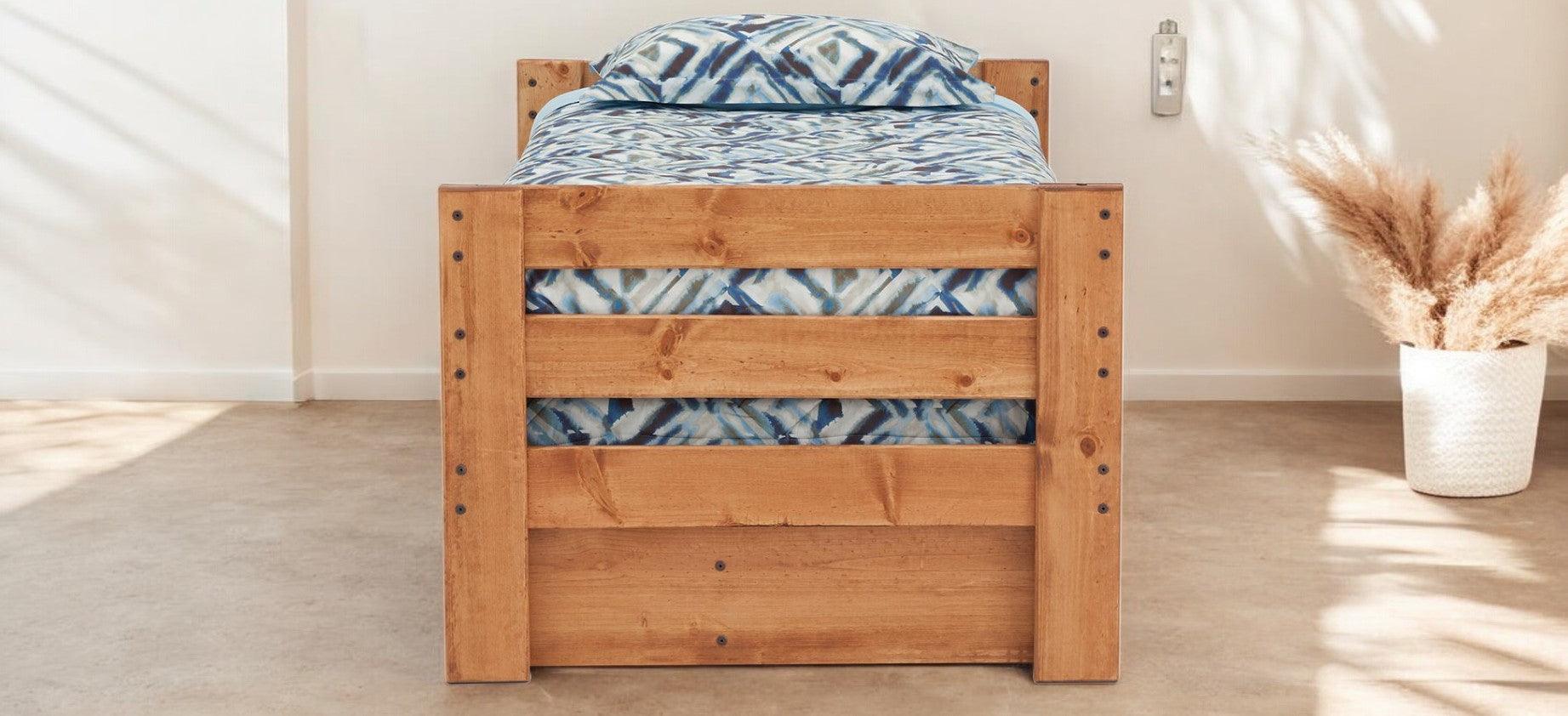 Durango Panel Bed with Complete Trundle in TWIN Size - M&J Design Furniture 