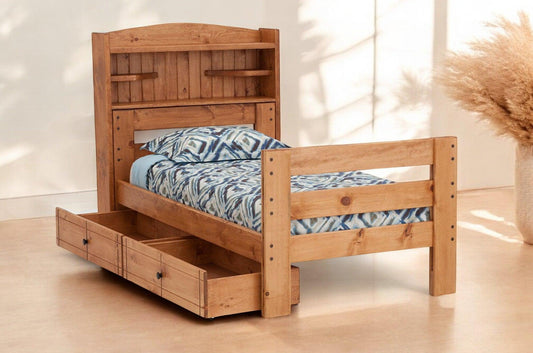 Durango Bookcase Bed with 6" Storage Drawers in TWIN Size