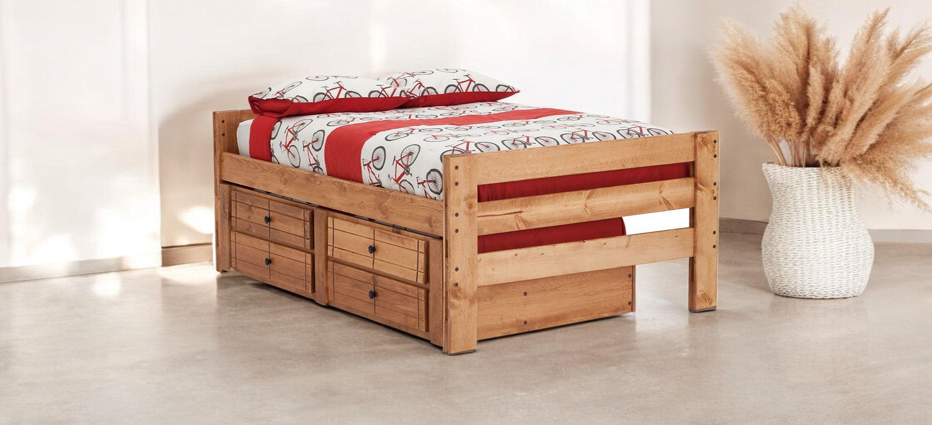 Durango Panel Bed with Complete Trundle in FULL Size - M&J Design Furniture 