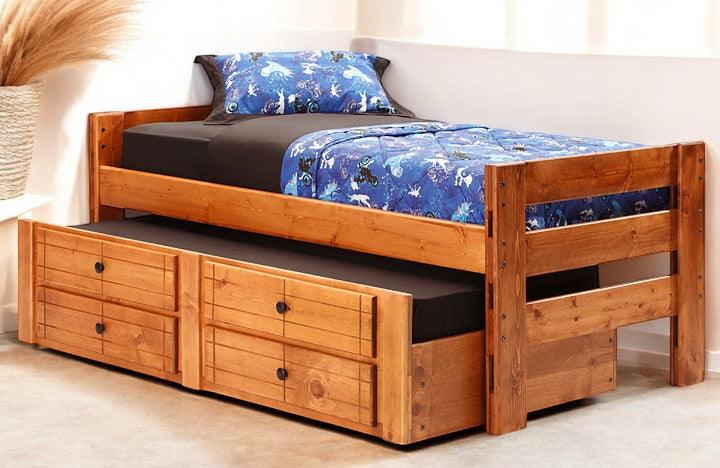 Durango Panel Bed with Complete Trundle in TWIN Size - M&J Design Furniture 