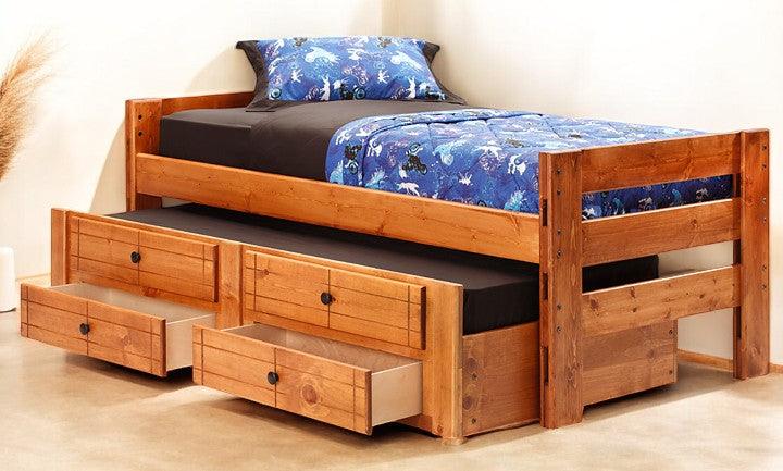 Durango Panel Bed with Complete Trundle in TWIN Size - M&J Design Furniture 