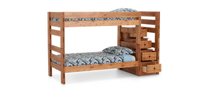 Twin over twin bunk bed with on sale drawers
