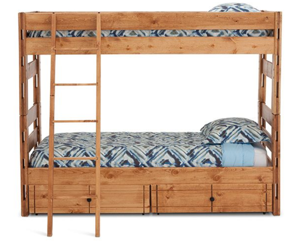 Durango Bunk Bed with 6" Storage Drawers and Ladder Twin/Twin - M&J Design Furniture 