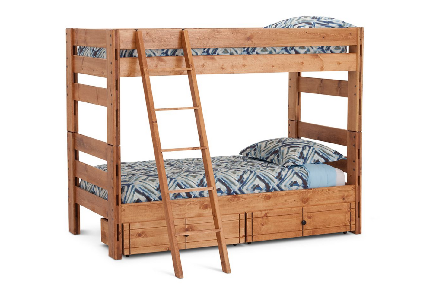 Durango Bunk Bed with 6" Storage Drawers and Ladder Twin/Twin - M&J Design Furniture 