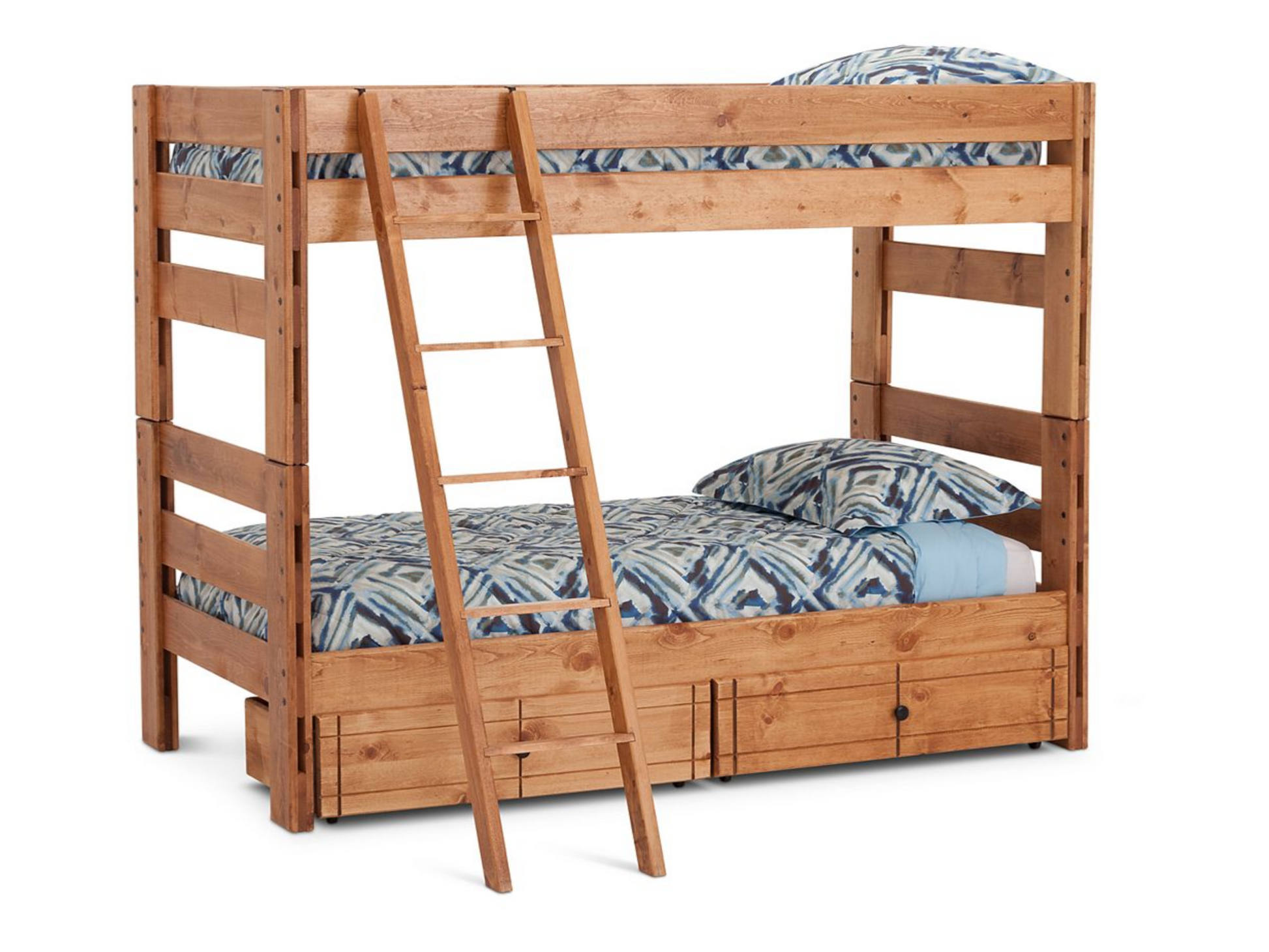 Durango Bunk Bed with 6" Storage Drawers and Ladder Twin/Twin - M&J Design Furniture 