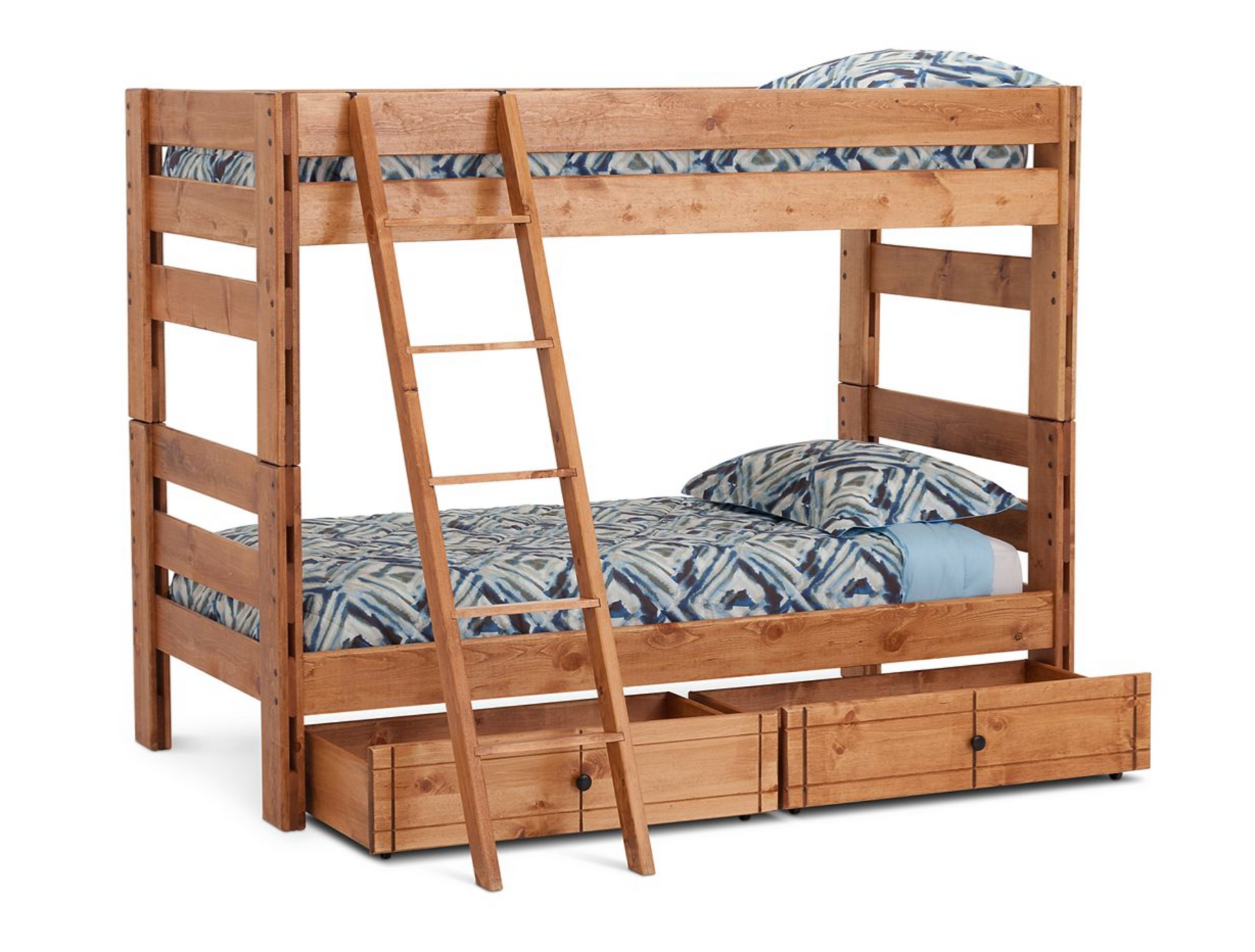 Durango Bunk Bed with 6" Storage Drawers and Ladder Twin/Twin - M&J Design Furniture 