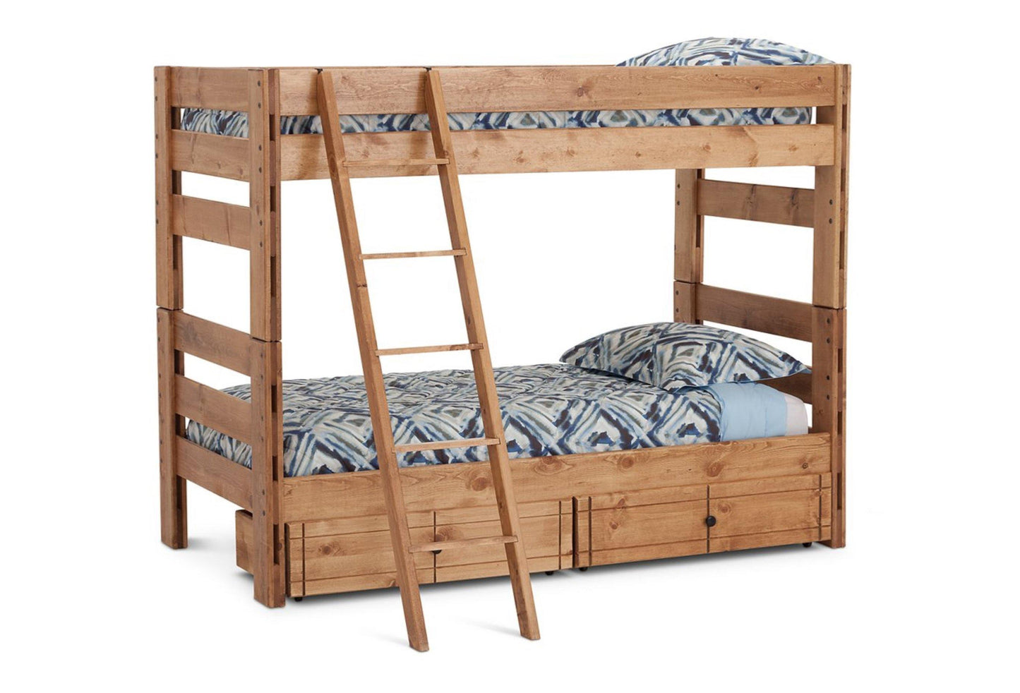 Durango Bunk Bed with 6" Storage Drawers and Ladder Twin/Twin - M&J Design Furniture 