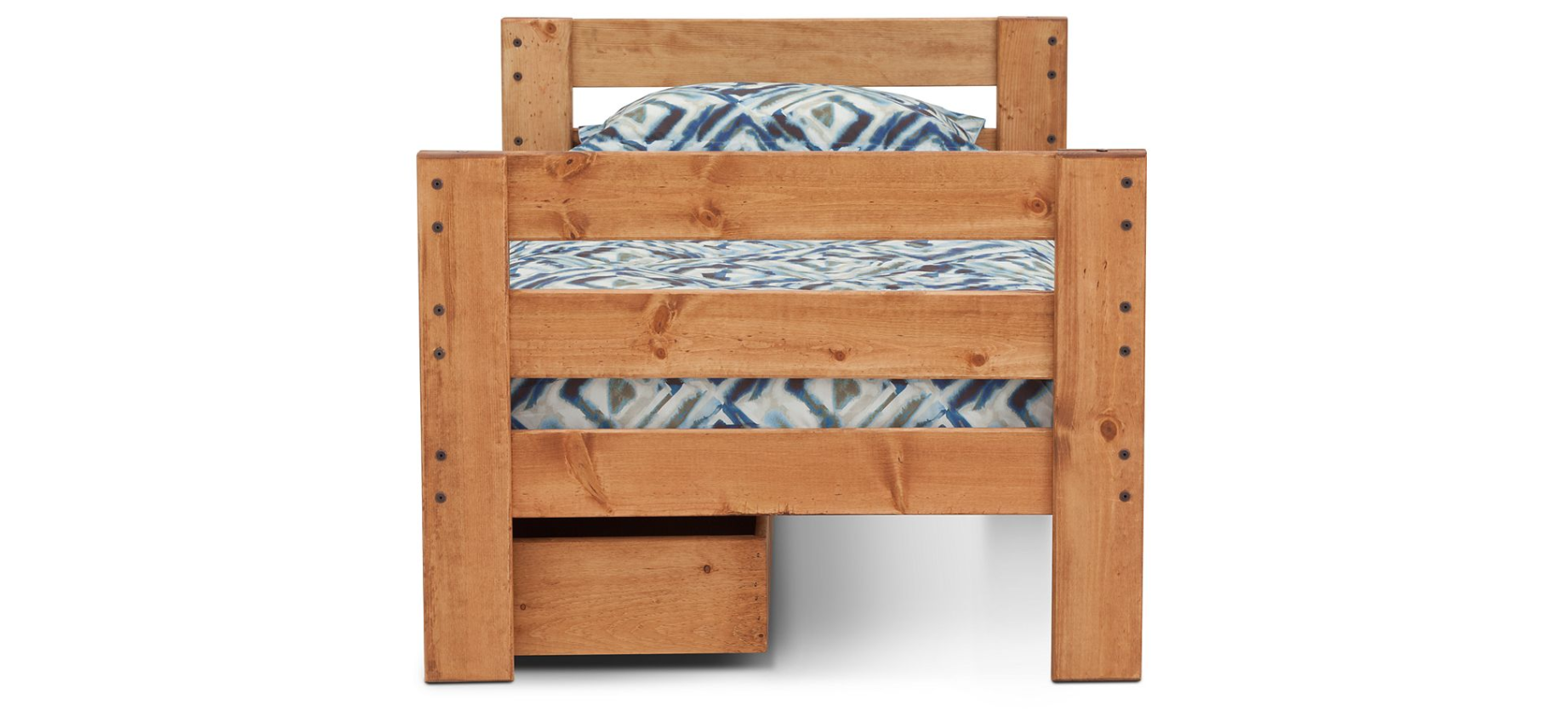 Durango Panel Bed with 6" Storage Drawers in TWIN Size - M&J Design Furniture 