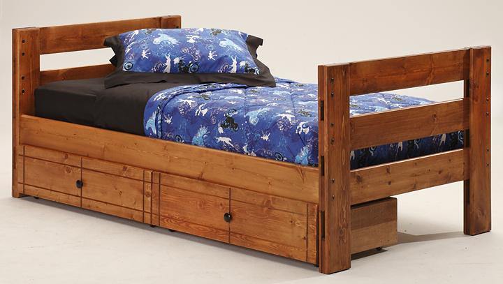 Durango Panel Bed with 6" Storage Drawers in TWIN Size - M&J Design Furniture 